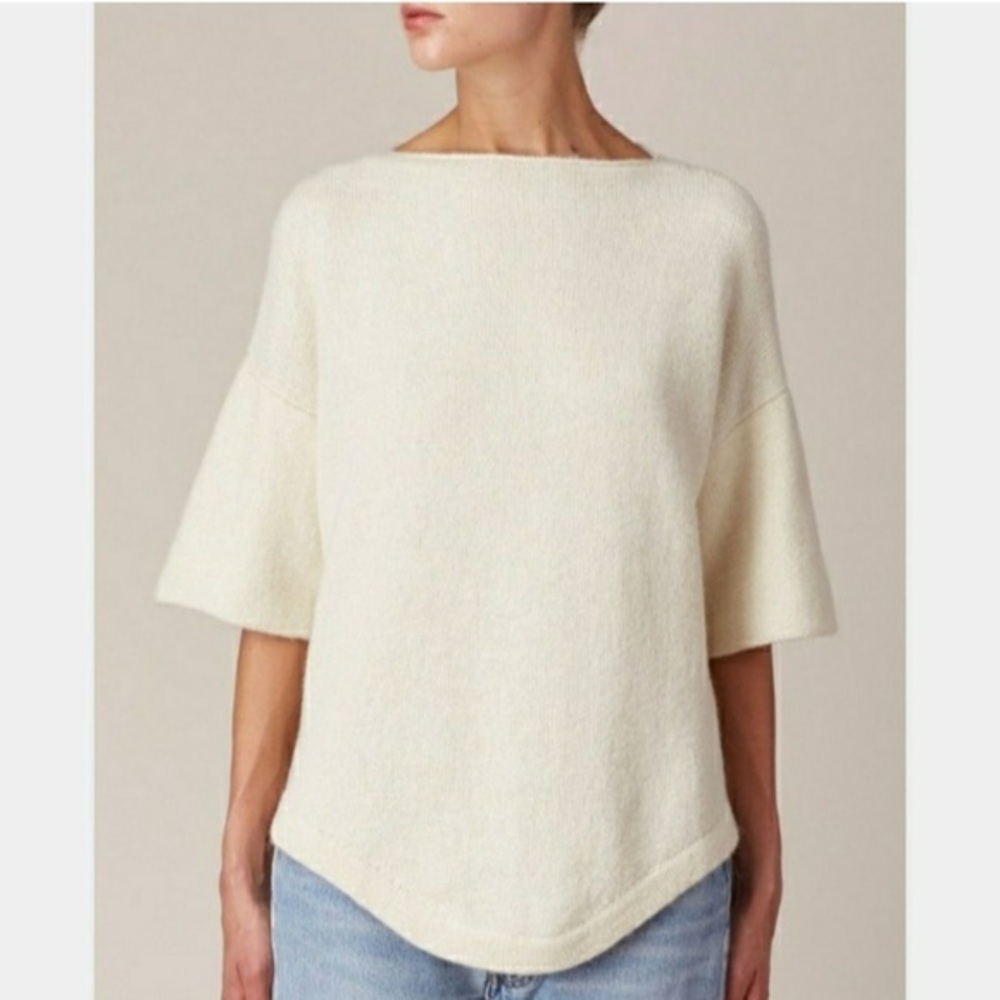 Lauren Manoogian Baby Alpaca Short Sleeve Knit Sweater Womens M Minimal Luxe